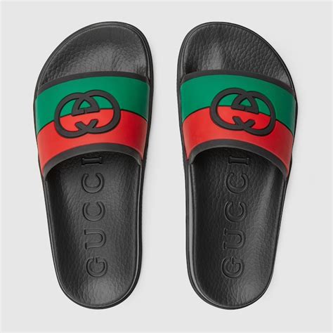 slide sandal with gucci logo|women's interlocking g slide sandal.